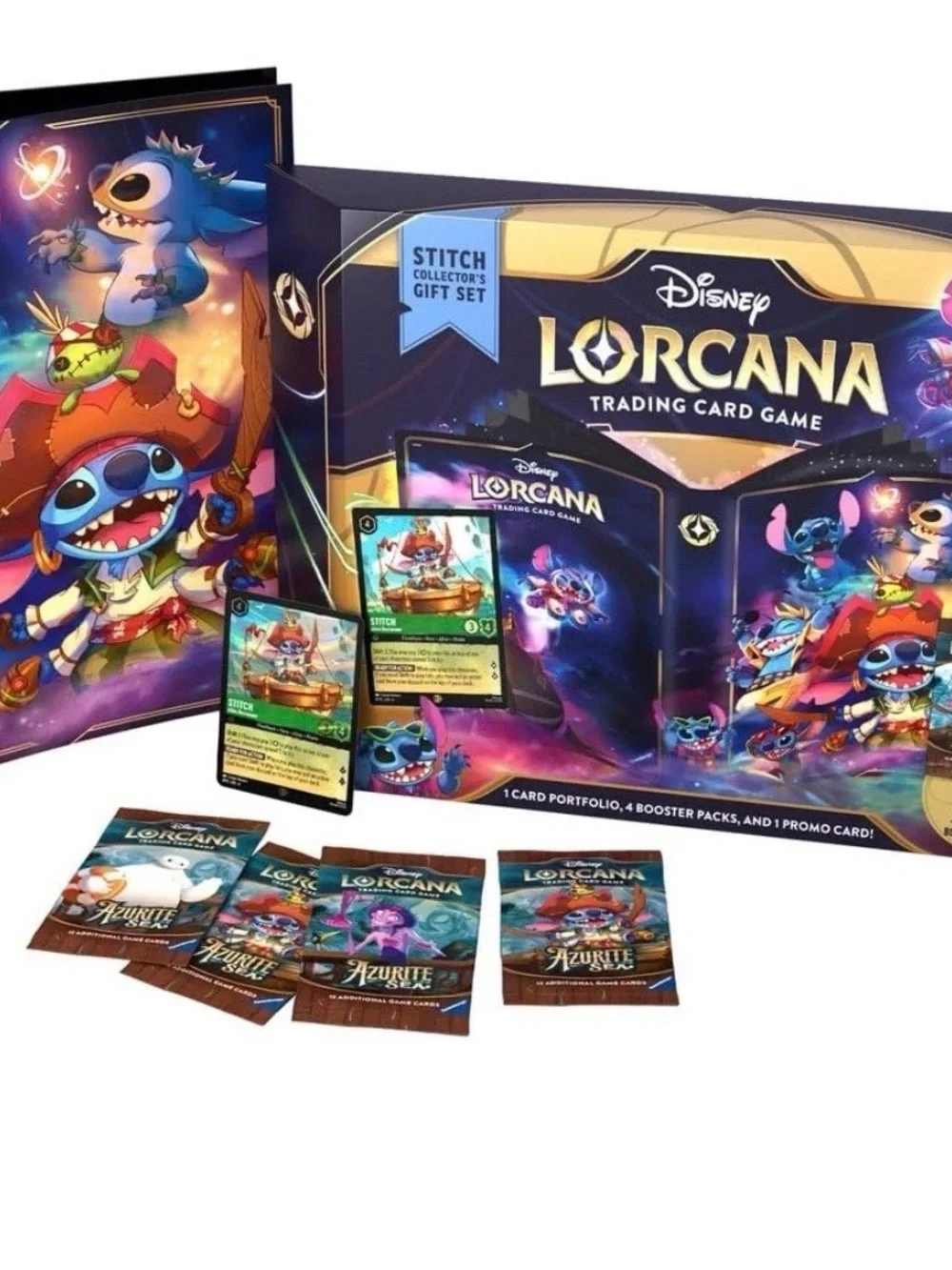 Disney Lorcana Stitch Collector Gift Set — Blue and Purple Card Game Bundle